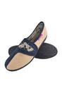 Blue Ladies Adjustable Wide Fit Floral Slippers, Image 1 of 5