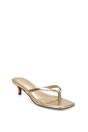 Gold XY LONDON Gold 'Violet' Slip On Flip Flop Kitten Heel Mule Heeled Sandals, Image 2 of 6