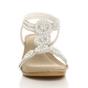 White AJVANI White Mid Wedge Diamante Slingback Sandals, Image 6 of 6