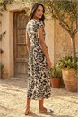 Stone Abstract Print Stretch Midi Dress, Image 3 of 4