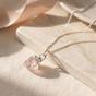 Silver Raw Rose Quartz October Birthstone Sterling Silver Necklace, Image 1 of 4