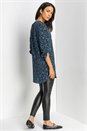 Blue Abstract Print 3/4 Sleeve Longline Top, Image 2 of 5