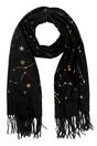 Black Star Constellation Tasselled Winter Scarf, Image 3 of 3