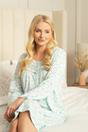 Mint Camille Lingerie Mint Jersey Long Sleeve Floral Print Nightdress, Image 4 of 5