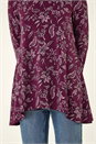 Burgundy Floral Hanky Hem Tunic Top, Image 5 of 5