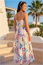 Ivory  Petite Print Strappy Button Front Dress, Image 3 of 4