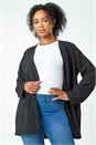 Black Petite Woven Kimono Jacket, Image 4 of 5