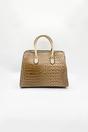 Beige Crocodile-Print Handbag, Image 4 of 5