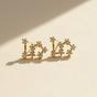 Gold Leo Star Sign Constellation Astrology Tiny Earrings, Image 4 of 5