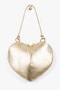 Gold Metallic Italian Leather Heart Crossbody Bag, Image 2 of 5
