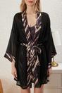 Multi WOVCOR Multi 2 Piece Leopard Print Nightdress Set with Sheer Robe, Image 2 of 4
