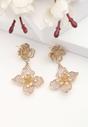 Pink Diva Two-Tiered Floral Drop Earrings, Image 2 of 5