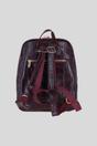 Wine Real Leather Backpack with Multiple Pockets and Gold-Tone Hardware, Image 3 of 4