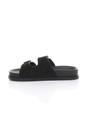 Black AJVANI Black Flatform Double Buckle Footbed Sandals, Image 3 of 4