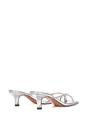 Silver XY LONDON Silver 'Megan' Toe Post Heeled Mules With Crystal Details, Image 4 of 6