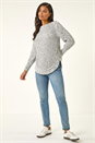 Ivory  Curved Hem Stitch Detail Jumper, Image 2 of 5