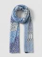 Blue Mixed Print Lightweight Cotton Scarf, Image 2 of 4