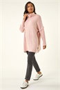 Pink Cable Knit Roll Neck Poncho Jumper, Image 2 of 5