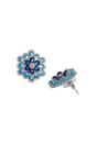 Blue Floral Layered Stud Earrings, Image 3 of 4