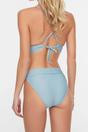 Blue WOVCOR Blue Textured Regular Waist Bikini Bottom with Minimal High Leg Fit, Image 4 of 4