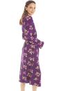 Purple Floral Print Spandex Knee Length Wrap, Image 3 of 5