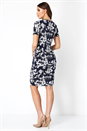 Navy  Floral Print Bodycon Dress, Image 3 of 5