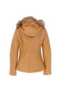 Tan 'Venezia' Fur Trim Hooded Real Leather Jacket, Image 3 of 4