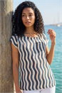  Wave Stripe Print Tunic Top, Image 1 of 4
