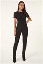 Black Petite Faux Suede Stretch Jeggings, Image 2 of 5