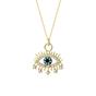 Gold Evil Eye Blue Eye Eyelash Sterling Silver Pendant Necklace, Image 1 of 5