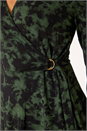 Green Tie Dye Wrap Detail Stretch Dress, Image 5 of 5