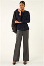 Navy  Flock Mesh Textured Top, Image 2 of 5