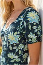 Lime Floral Sweetheart Neck Dress, Image 4 of 4
