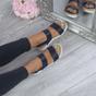 Navy Blue AJVANI Navy Blue Flatform Strappy Sandals, Image 5 of 6