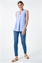 Light Denim Sleeveless Vest Top, Image 2 of 5