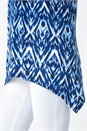 Blue Tie Dye Jersey  V-Neck Cold Shoulder Top, Image 5 of 5