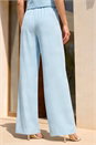 Light Blue  Fluid Tie Waist Smart Trouser, Image 4 of 4