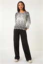Black Cascade Spot Print Knit Jumper, Image 2 of 5