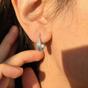 Silver Sterling Silver Basket Weave Hinged Hoops, Image 2 of 4
