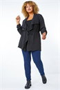 Black Curve Waterfall Drawstring Jacket, Image 1 of 5