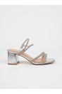 Silver iKrush Silver Constance Metallic Block Heel Sandals, Image 1 of 4