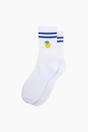 White Lemon Cotton Sports Socks in White, Image 3 of 4