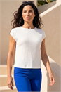 White Classic Textured Stretch T-Shirt, Image 2 of 5