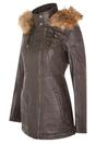 Brown Quilted Leather Parka Jacket-Winton, Image 4 of 6