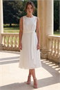 Ivory  Petite Lace Pleat Midi Dress, Image 2 of 4