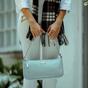Light Blue 'ZERA' Real Leather Baguette Shoulder Bag, Image 2 of 6