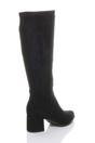 Black AJVANI Black Mid Block Heel Pointed Toe Stretchy Riding Calf Boots, Image 4 of 5