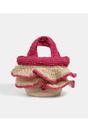 Pink Saffira - Straw Crossbody Bag - Hot Pink, Image 3 of 3