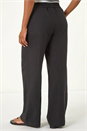 Black Smart Twill Wide Leg Pocket Trouser, Image 3 of 7