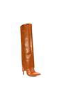 Tan XY LONDON Tan 'Shauna' Foldover Knee High Boots With Stiletto Heel, Image 2 of 6
